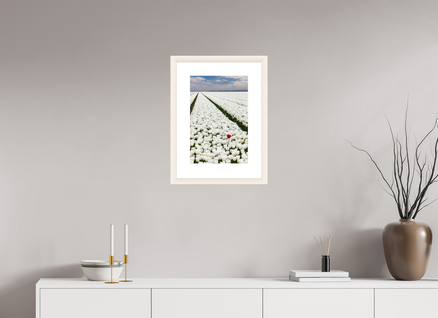 30 x 45 cm, White Frame (acrylic glass) Tulips