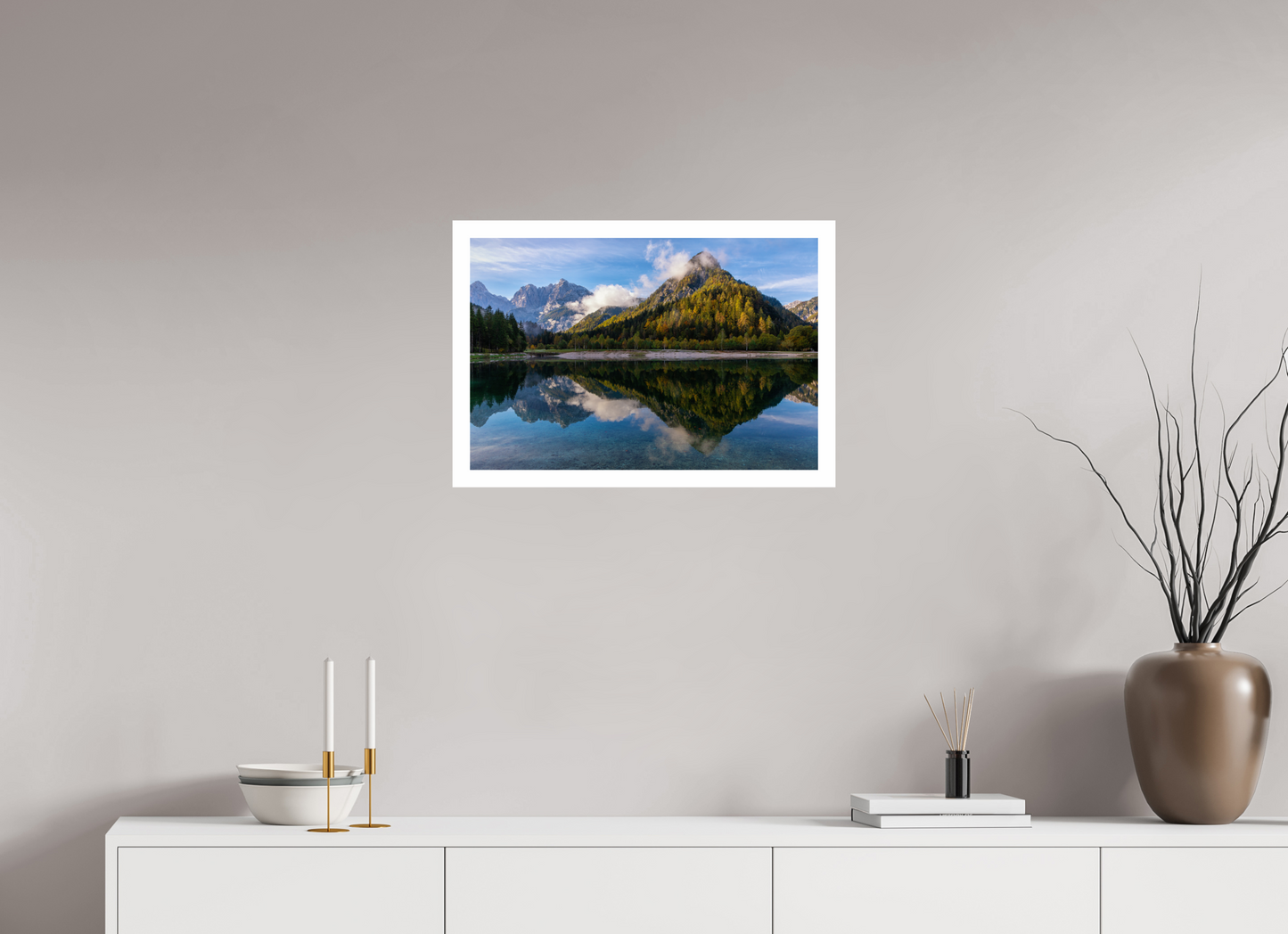 60 x 40 cm, Unframed Lake in Slovenia