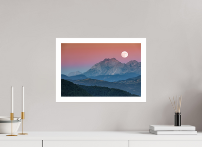 45 x 30 cm, Unframed Moon over the Apennine Mountains