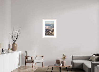 40 x 60 cm, White Frame (acrylic glass) Mount Fuji above the clouds