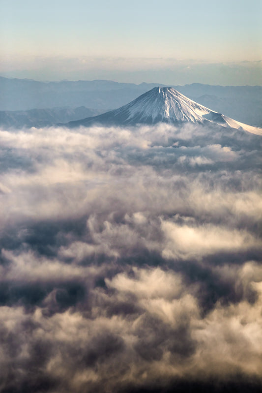 Mount Fuji in the clouds