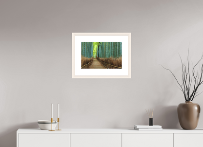 45 x 30 cm, White Frame (museum glass) Bamboo Grove in Arashiyama