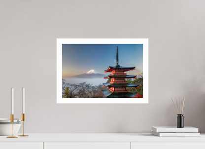 45 x 30 cm, Unframed Chureito Pagoda and Mount Fuji
