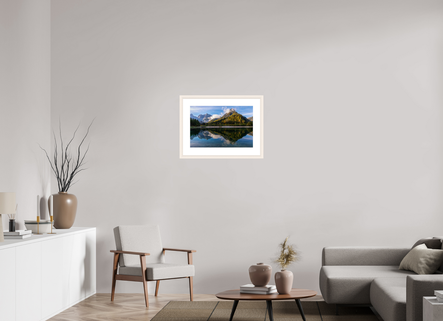 60 x 40 cm, White Frame (acrylic glass) Lake in Slovenia